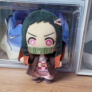 Plush Demon Slayer Nezuko with Keychain Bag Clip by Bandai - 6.5" Tall